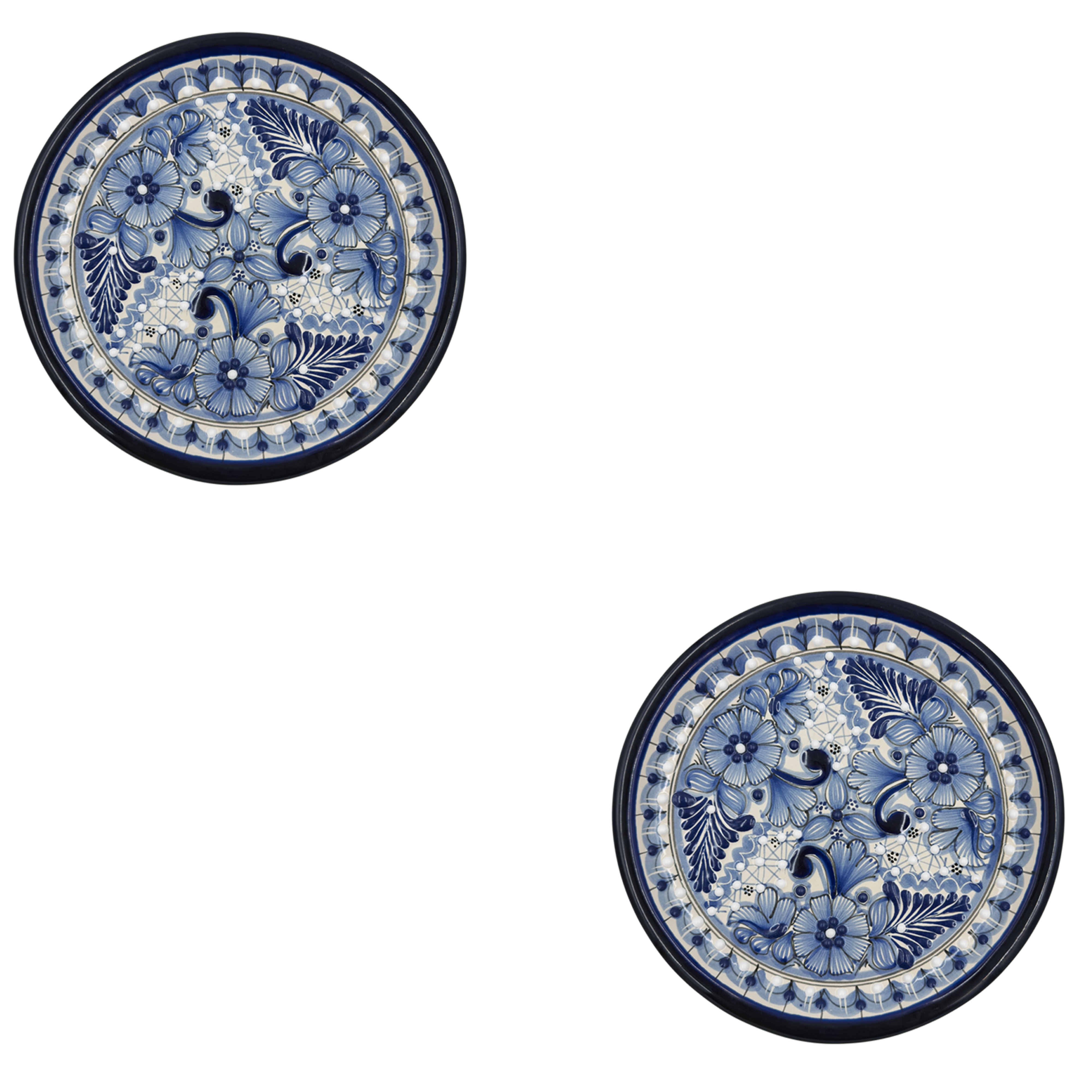 Blue Rose Medium Plate Set of 2