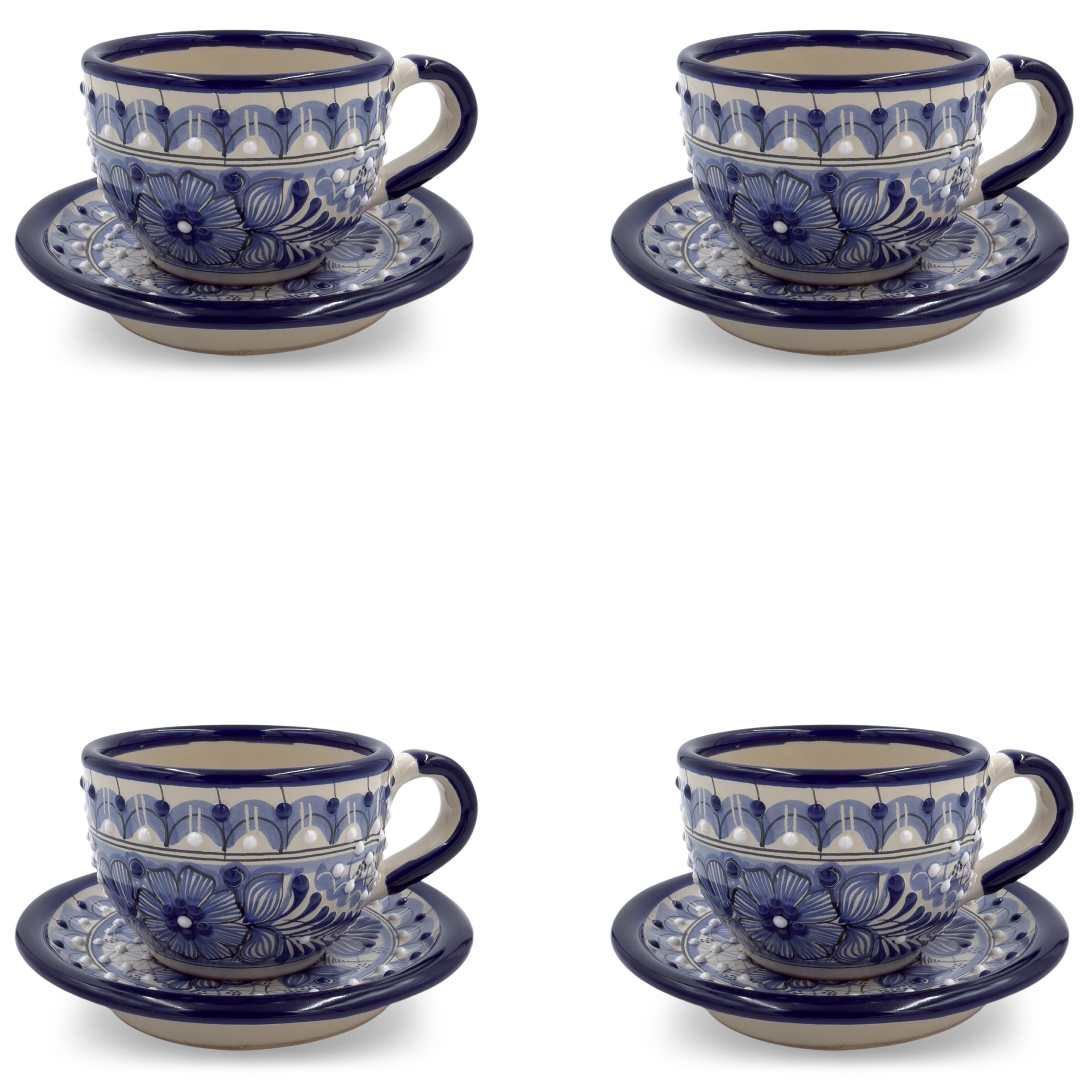 Blue Rose Tea Set of 4