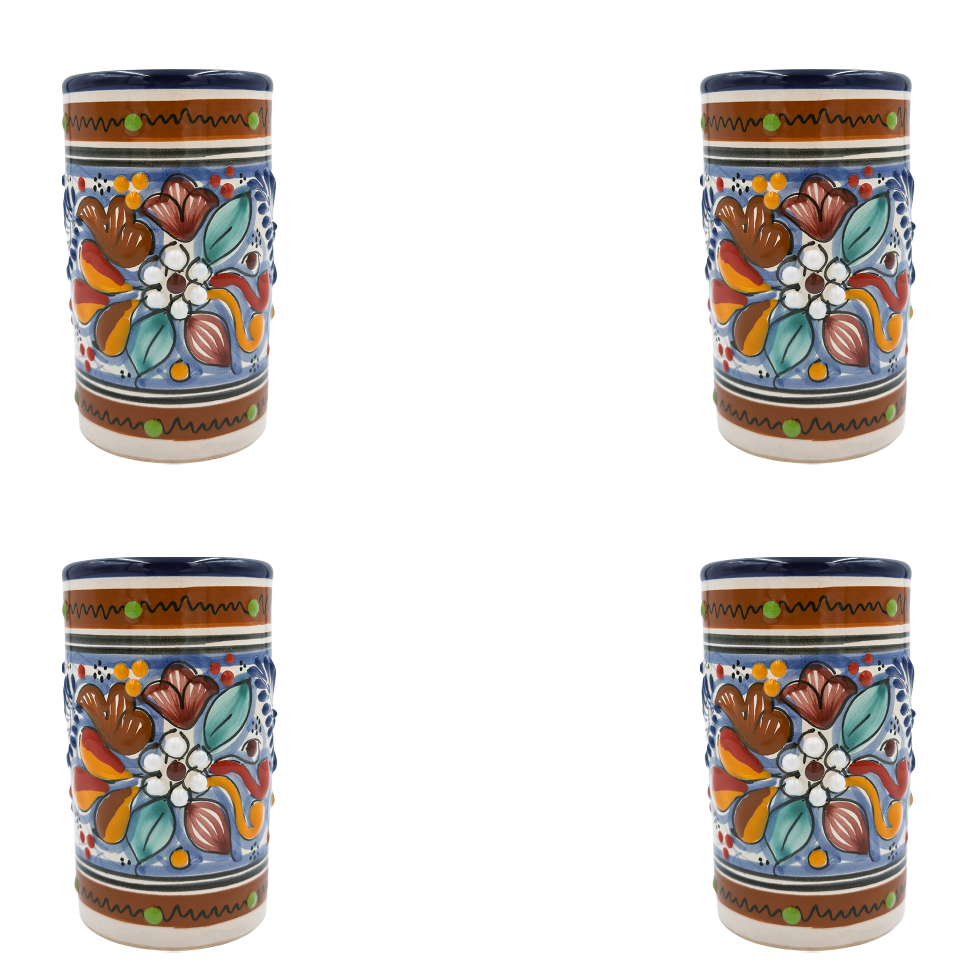 Majolica Cups Set of 4