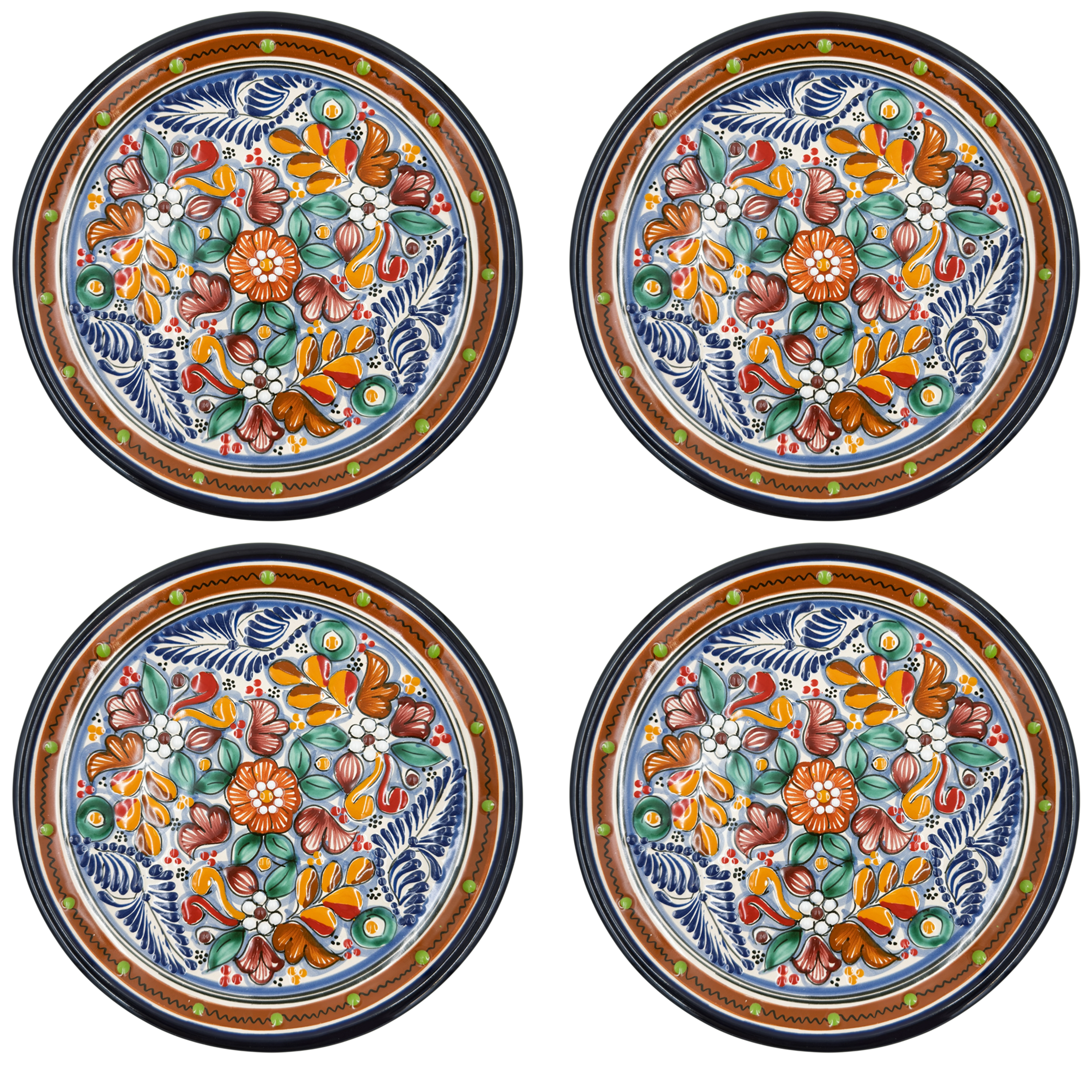 Majolica Large Plate Set of 4