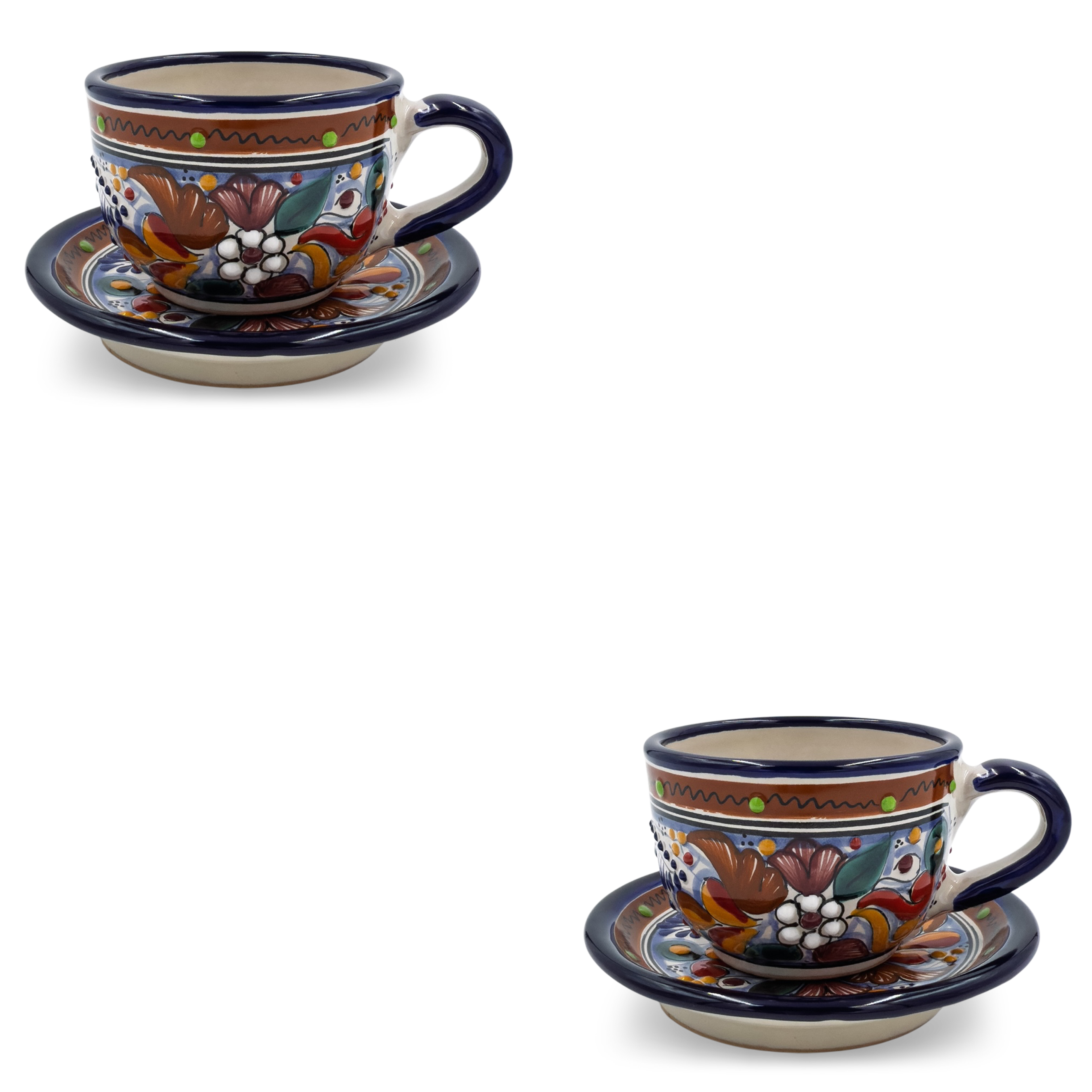 Majolica Tea Set of 2