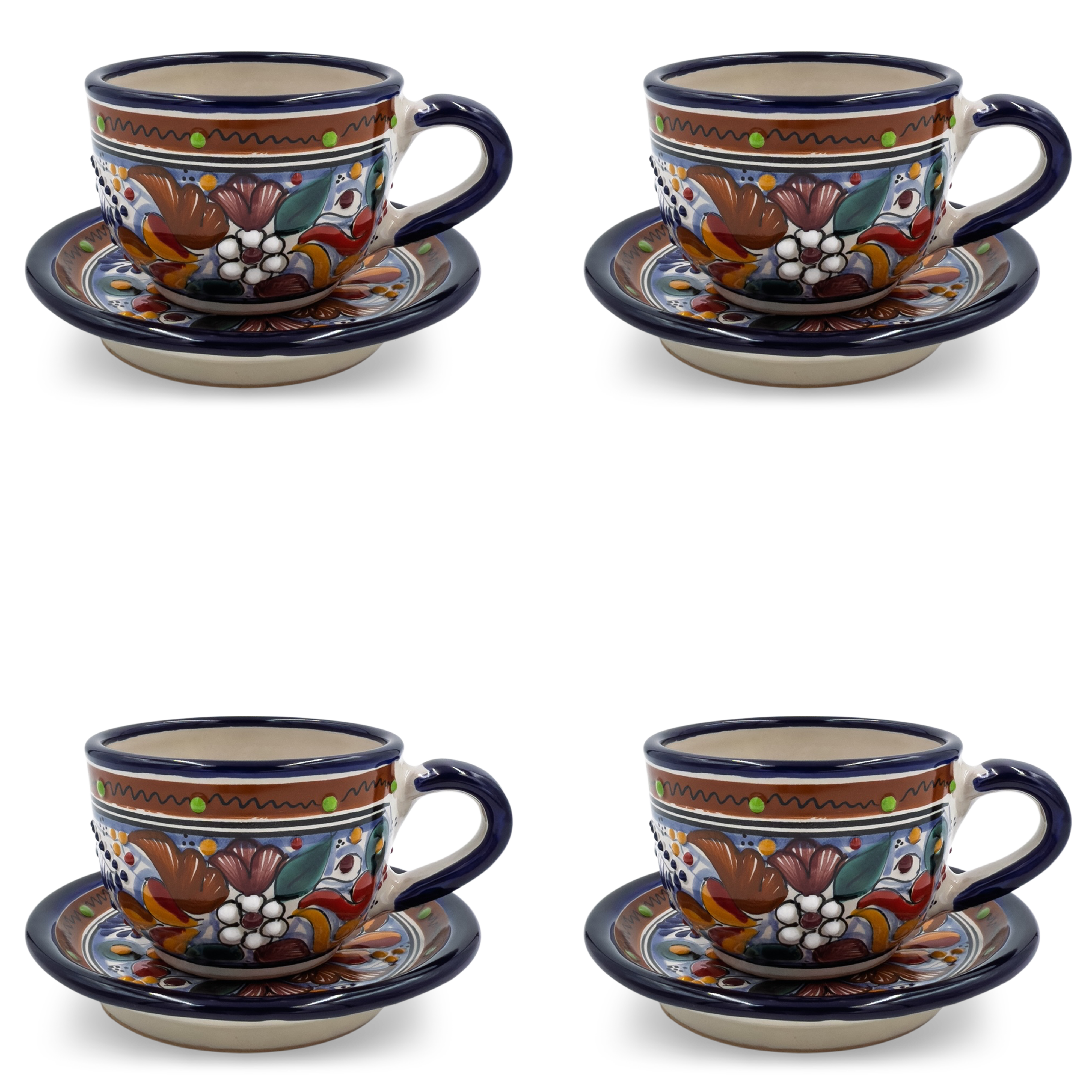 Majolica Tea Set of 4